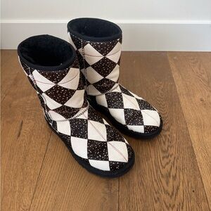 UGG Black and White Winter Boots